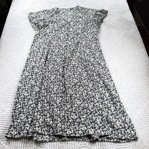 Levis Dress 2X Floral Print Button Front Midi Dress Cottagecore Prairie Retro